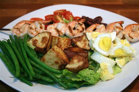 How does Grilled Shrimp Nicoise Salad fit into your Daily Goals - calories, carbs, nutrition