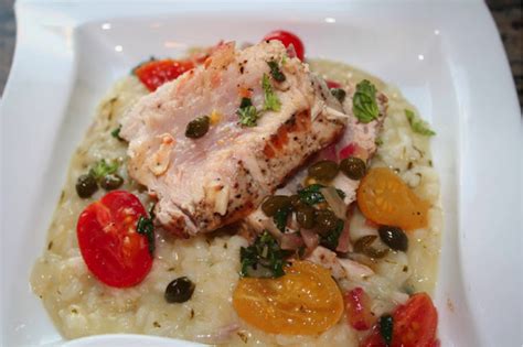 How does Grilled Tuna with Tomato Olive Compote fit into your Daily Goals - calories, carbs, nutrition
