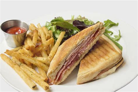 How does Ham Pepperjack Panini with French Fries and a 20oz Fountain Beverage fit into your Daily Goals - calories, carbs, nutrition