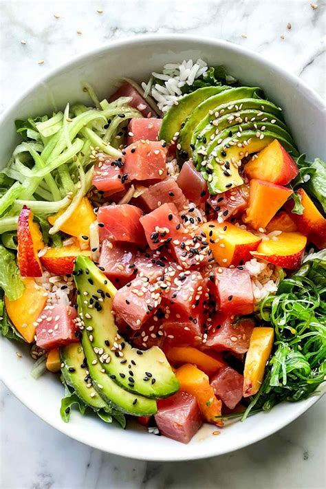 How does Hawaiian Poke Bowl with Spring Mix Lettuce fit into your Daily Goals - calories, carbs, nutrition