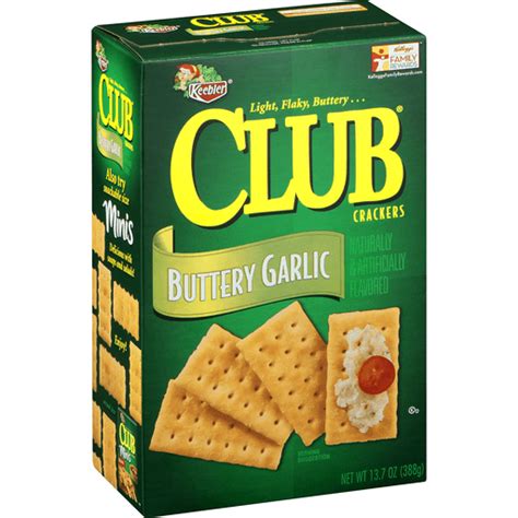 How does KEEBLER, CLUB, Buttery Garlic Crackers fit into your Daily Goals - calories, carbs, nutrition