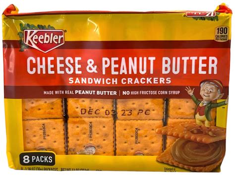 How does KEEBLER, Cheese & Peanut Butter Sandwich Crackers fit into your Daily Goals - calories, carbs, nutrition