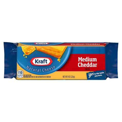 How does Kraft Natural Medium Cheddar fit into your Daily Goals - calories, carbs, nutrition