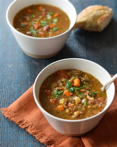 How does Lentil Vegetable and Bacon Soup fit into your Daily Goals - calories, carbs, nutrition