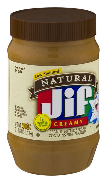 How does Low Sodium Natural Jif Creamy fit into your Daily Goals - calories, carbs, nutrition