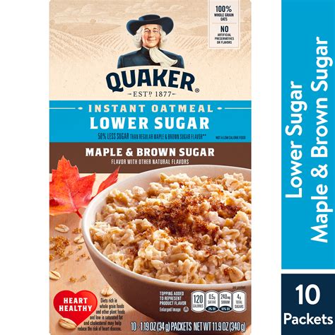 How does Low Sugar Oatmeal - Maple & Brown Sugar fit into your Daily Goals - calories, carbs, nutrition