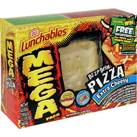 How does Lunchables - Mega Pack Pizza - Deep Dish Extra Cheesy fit into your Daily Goals - calories, carbs, nutrition