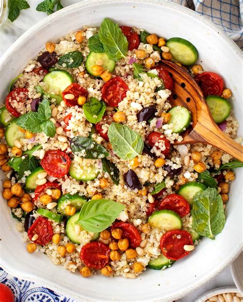 How does Mediterranean Quinoa Salad with Chicken fit into your Daily Goals - calories, carbs, nutrition