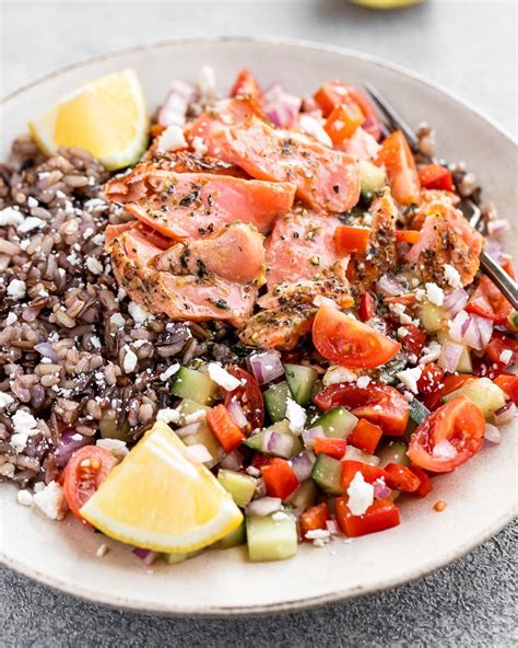 How does Mediterranean Salmon and Wild Rice Pilaf fit into your Daily Goals - calories, carbs, nutrition