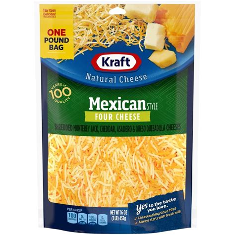 How does Mexican Four Cheese Shredded fit into your Daily Goals - calories, carbs, nutrition