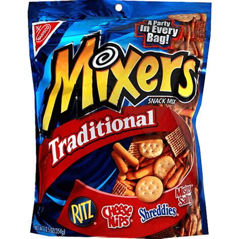 How does Mixers - Snack Mix - Traditional fit into your Daily Goals - calories, carbs, nutrition