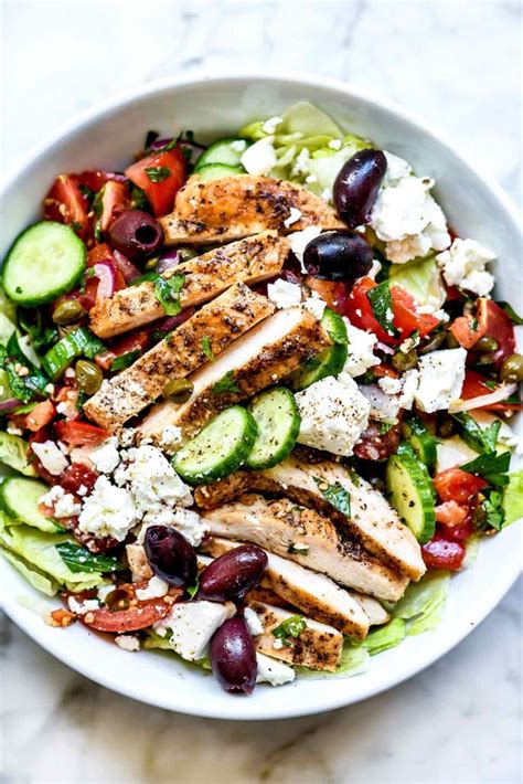 How does Mykonos Chicken Greek Salad fit into your Daily Goals - calories, carbs, nutrition