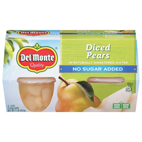 How does No Sugar Added Diced Pears fit into your Daily Goals - calories, carbs, nutrition