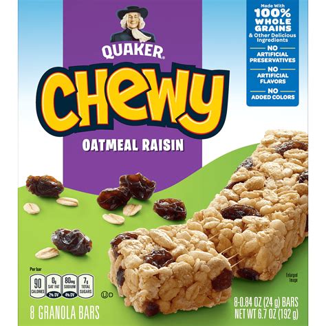 How does Oatmeal Raisin Chewy Bar fit into your Daily Goals - calories, carbs, nutrition