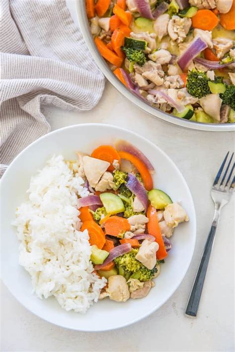 How does Orange Ginger Chicken Stir Fry with Jasmine Rice fit into your Daily Goals - calories, carbs, nutrition