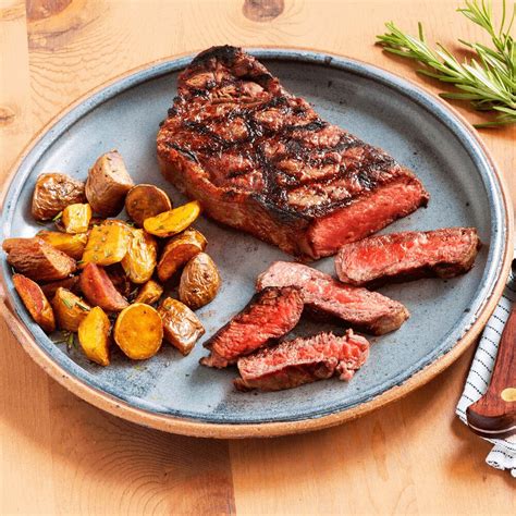 How does Organic Grass Fed Strip Steak fit into your Daily Goals - calories, carbs, nutrition