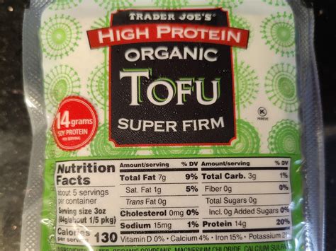 How does Organic High Protein Tofu (G) fit into your Daily Goals - calories, carbs, nutrition