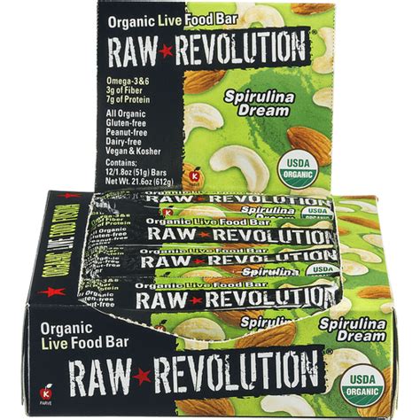 How does Organic Live Food Bar (Spirulina Dream) fit into your Daily Goals - calories, carbs, nutrition