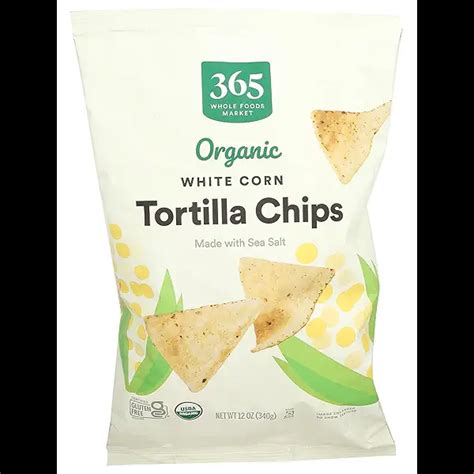 How does Organic White Corn Tortilla Chips fit into your Daily Goals - calories, carbs, nutrition
