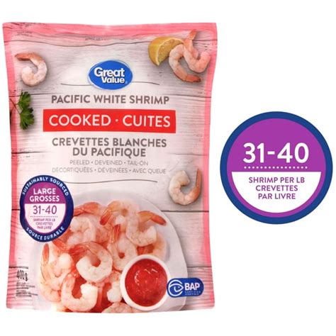 How does Pacific White Shrimp - Cooked fit into your Daily Goals - calories, carbs, nutrition