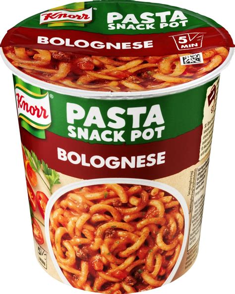 How does Pasta Bolognese Snack Pot fit into your Daily Goals - calories, carbs, nutrition