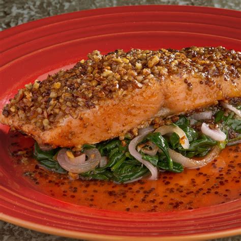 How does Pecan and Maple Crusted Salmon fit into your Daily Goals - calories, carbs, nutrition