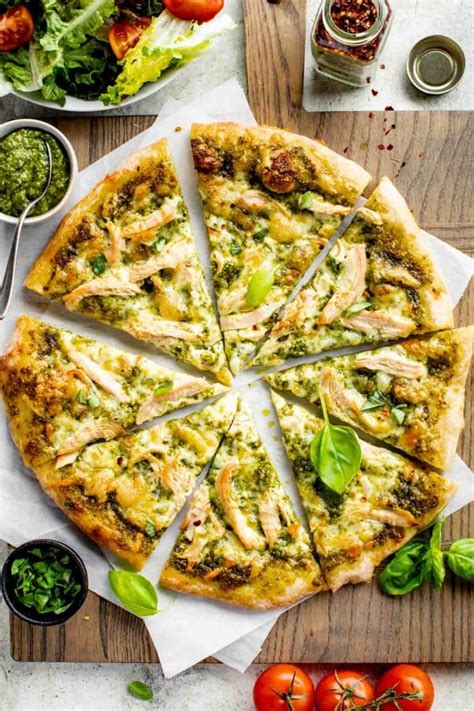 How does Pesto Chicken Pizza (1) fit into your Daily Goals - calories, carbs, nutrition