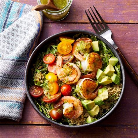 How does Pesto Shrimp Bowl fit into your Daily Goals - calories, carbs, nutrition