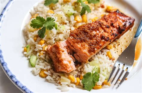 How does Pineapple Glazed Salmon over Vegetable Fried Rice fit into your Daily Goals - calories, carbs, nutrition