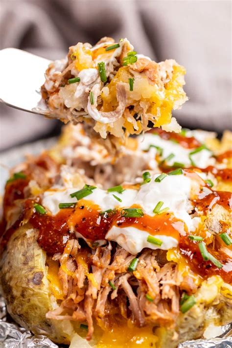 How does Pulled Pork Stuffed Potatoes fit into your Daily Goals - calories, carbs, nutrition