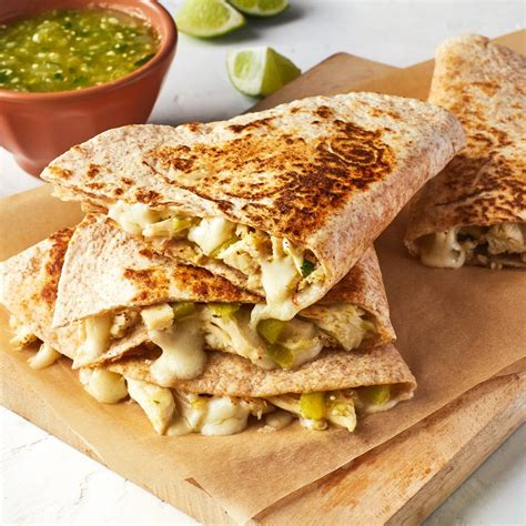 How does Quesadilla Green Chile & Refried Bean fit into your Daily Goals - calories, carbs, nutrition