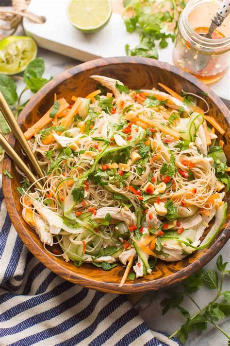 How does Rice Noodle Salad with Chicken fit into your Daily Goals - calories, carbs, nutrition