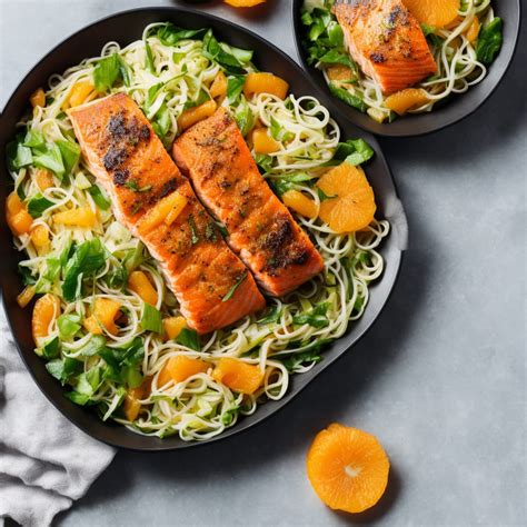 How does Rice Noodle Salad with Salmon fit into your Daily Goals - calories, carbs, nutrition