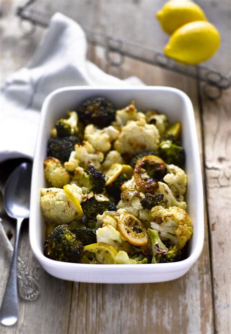 How does Roasted Broccoli and Cauliflower with Lemon and Garlic fit into your Daily Goals - calories, carbs, nutrition