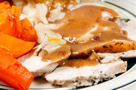 How does Roasted Turkey and Gravy fit into your Daily Goals - calories, carbs, nutrition