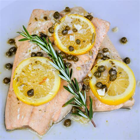 How does Salmon with Lemon, Capers and Rosemary fit into your Daily Goals - calories, carbs, nutrition