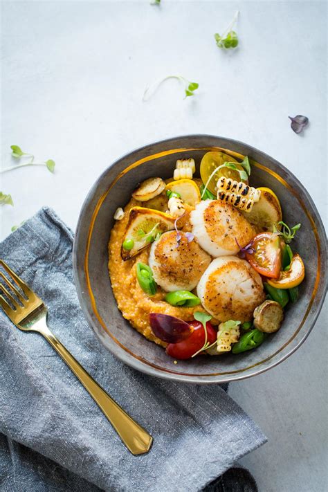 How does Sea Scallops with Polenta and Pepper Jam fit into your Daily Goals - calories, carbs, nutrition