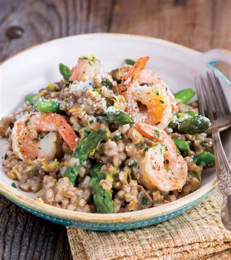 How does Shrimp Spiedini, Mushroom Farro & Squash fit into your Daily Goals - calories, carbs, nutrition