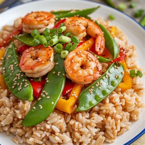 How does Shrimp Vegetable Stir-Fry withBrown Rice fit into your Daily Goals - calories, carbs, nutrition