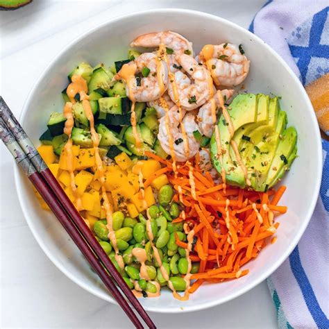 How does Shrimp poke bowl fit into your Daily Goals - calories, carbs, nutrition