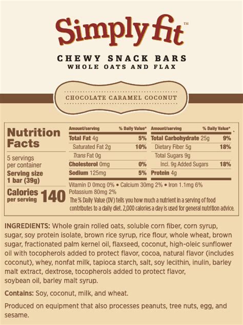 How does Snack Bar Caramel fit into your Daily Goals - calories, carbs, nutrition