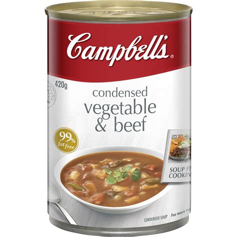 How does Soup, vegetable beef, canned, condensed, single brand fit into your Daily Goals - calories, carbs, nutrition