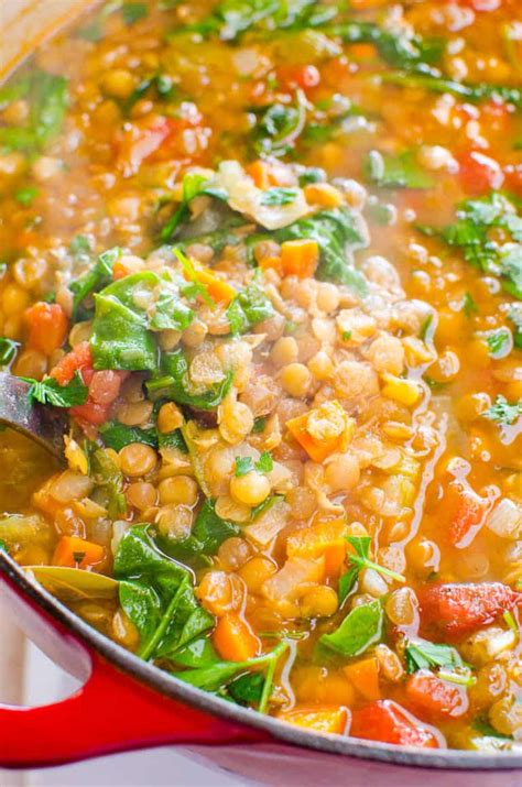 How does Soup Lentil Spinach Vegetarian 12 oz fit into your Daily Goals - calories, carbs, nutrition