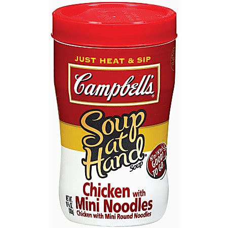 How does Soup at Hand, Chicken withMini Noodles, Campbell's fit into your Daily Goals - calories, carbs, nutrition