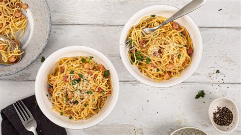 How does Spaghetti Carbonara fit into your Daily Goals - calories, carbs, nutrition