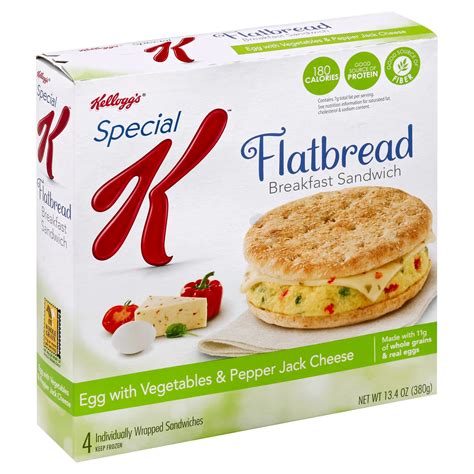 How does Special K - Flatbread Breakfast Sandwich - Ham, Egg & Pepper Jack Cheese fit into your Daily Goals - calories, carbs, nutrition