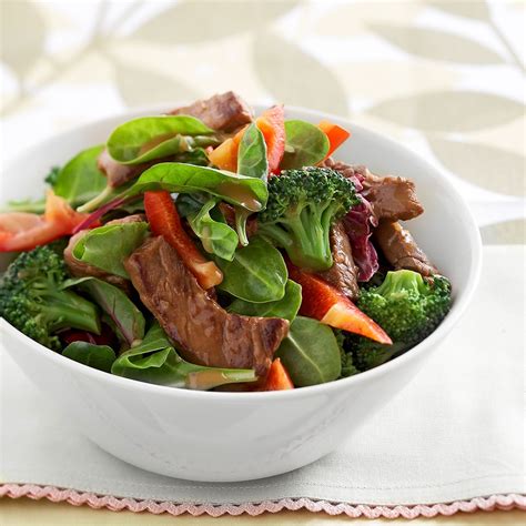 How does Spicy Asian Beef and Broccoli Salad fit into your Daily Goals - calories, carbs, nutrition