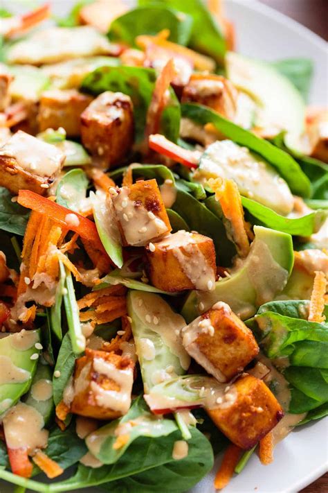 How does Spinach Salad with Baked Tofu fit into your Daily Goals - calories, carbs, nutrition