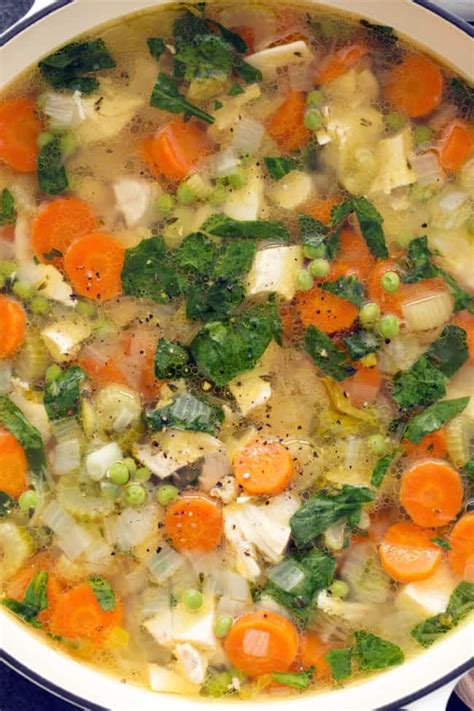 How does Spring Chicken Vegetable Soup (MF) 12 oz fit into your Daily Goals - calories, carbs, nutrition