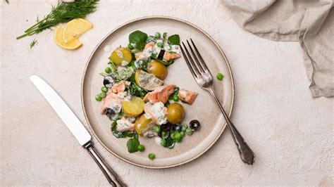 How does Spring Pea Grilled Salmon Salad fit into your Daily Goals - calories, carbs, nutrition